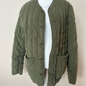 Zara Green Quilted Puffer Jacket